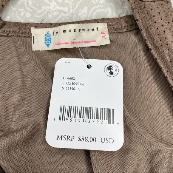 Free People Movement Tan Brown Faux Suede Sleeveless Romper Small NWT - Picture 5 of 10